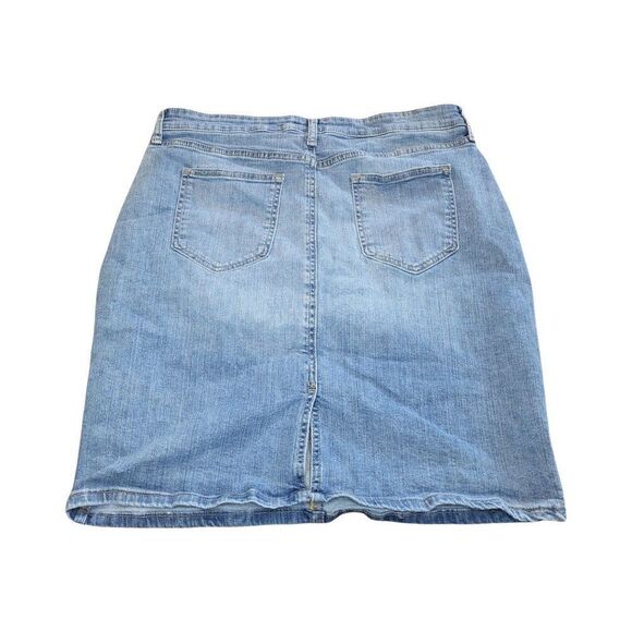 Banana Republic Mini Skirt Women Sz 12 Button Down 5 Button Blue Denim - Picture 2 of 6